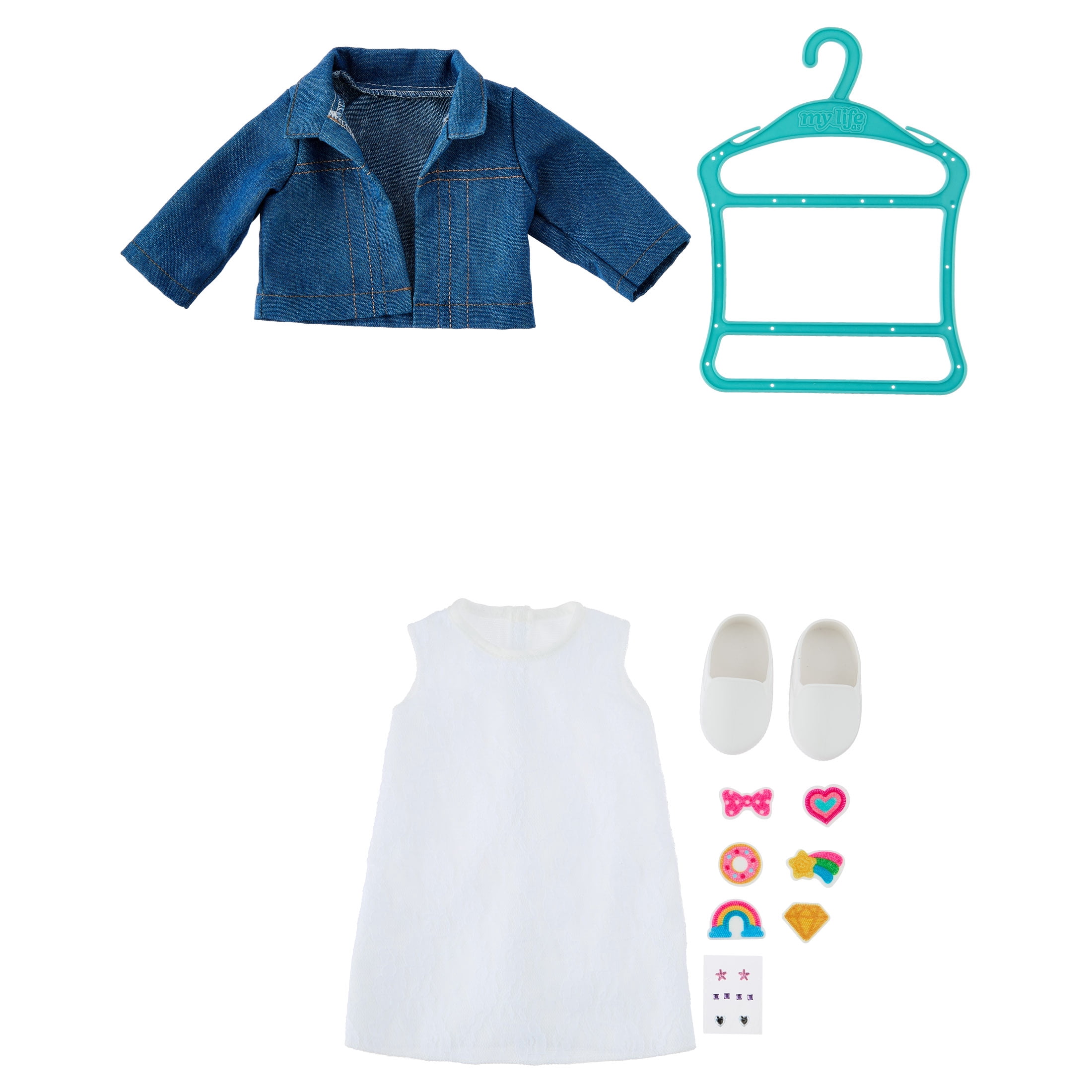 My Life As Denim Jacket Fashion Set for 18-inch Dolls, 12 Piece Collection