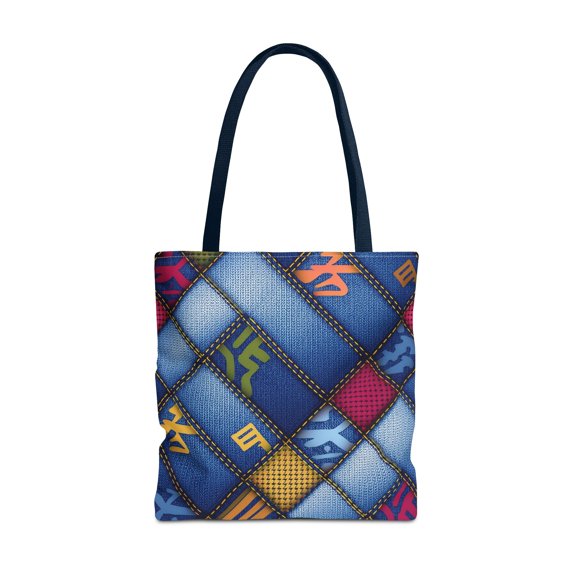 DENIM PRINT CANVAS BAG HIGH-QUALITY 100% SPUN POLY 3 SIZES CANVAS BAG-186-4