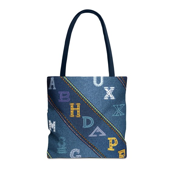 DENIM PRINT CANVAS BAG HIGH-QUALITY 100% SPUN POLY 3 SIZES CANVAS BAG-187-4