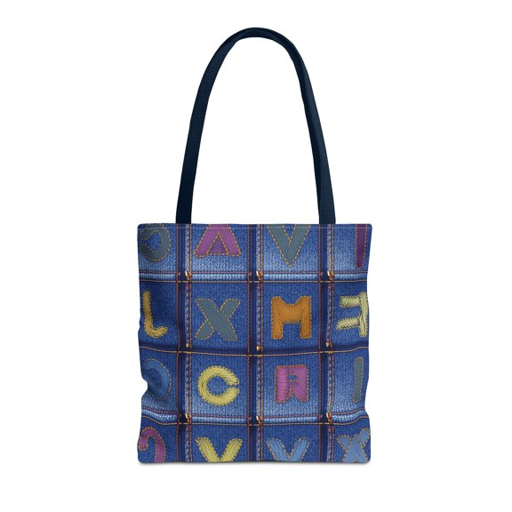 DENIM PRINT CANVAS BAG HIGH-QUALITY 100% SPUN POLY 3 SIZES CANVAS BAG-187-5