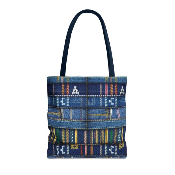 DENIM PRINT CANVAS BAG HIGH-QUALITY 100% SPUN POLY 3 SIZES CANVAS BAG-187