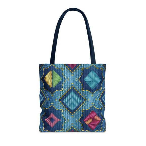 DENIM PRINT CANVAS BAG HIGH-QUALITY 100% SPUN POLY 3 SIZES CANVAS BAG-189-3