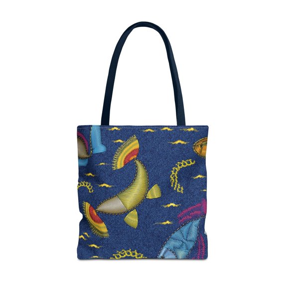 DENIM PRINT CANVAS BAG HIGH-QUALITY 100% SPUN POLY 3 SIZES CANVAS BAG-193-2