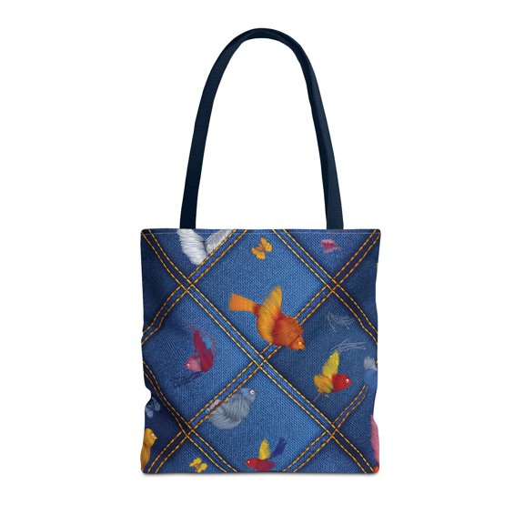 DENIM PRINT CANVAS BAG HIGH-QUALITY 100% SPUN POLY 3 SIZES CANVAS BAG-194-6