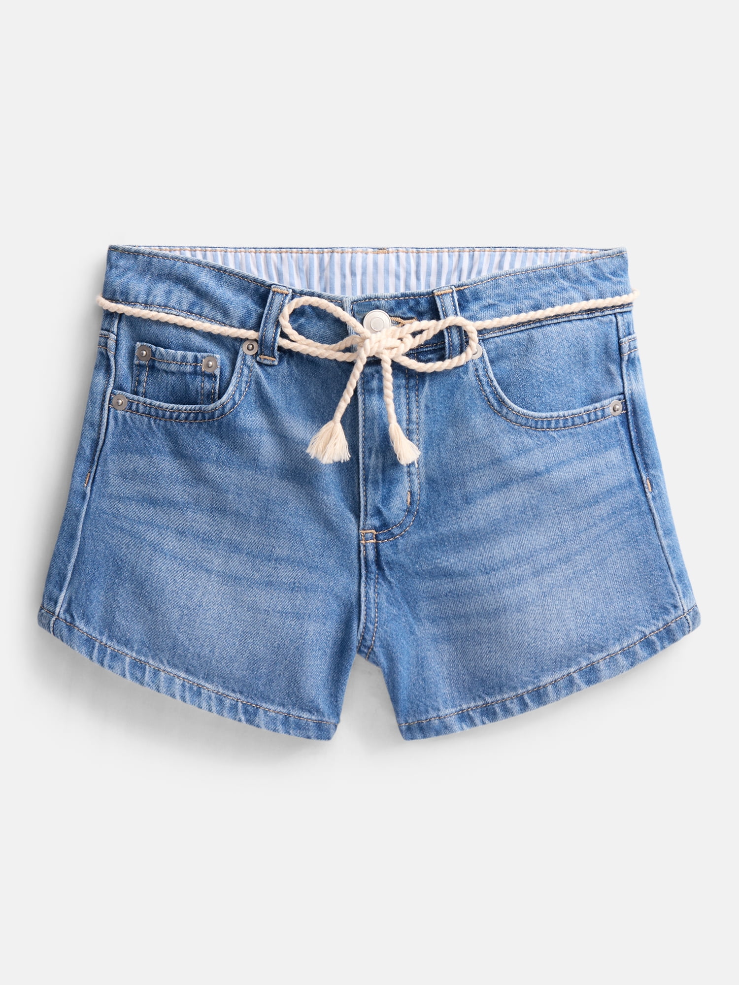 Weekend Academy Girls Denim Shorts with Tie Cord, Sizes 4-18