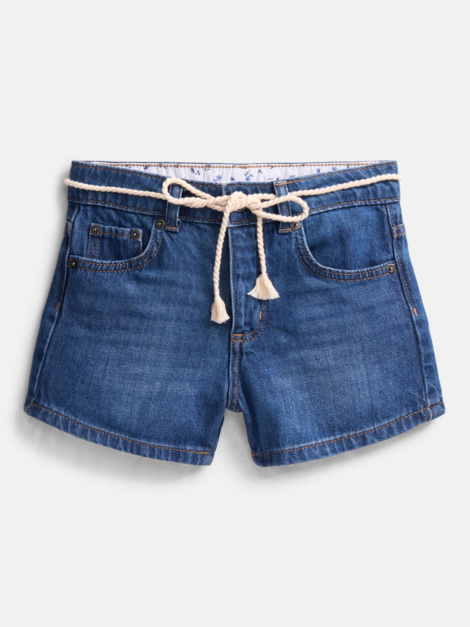 Weekend Academy Girls Denim Shorts with Tie Cord, Sizes 4-18