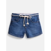 Weekend Academy Girls Denim Shorts with Tie Cord, Sizes 4-18