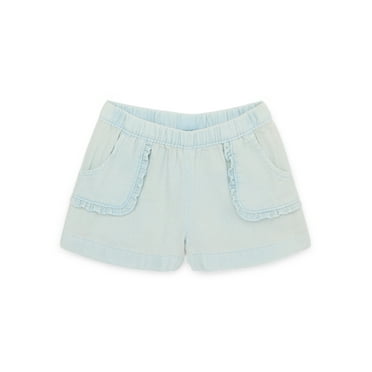 Garanimals Baby Girl Denim Ruffle Pocket Shorts, Sizes 0-24 Months