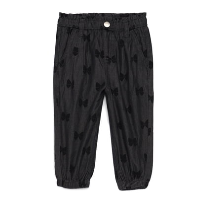 Garanimals Baby Girls Knit Printed Denim Pants, Sizes 0-24 Months