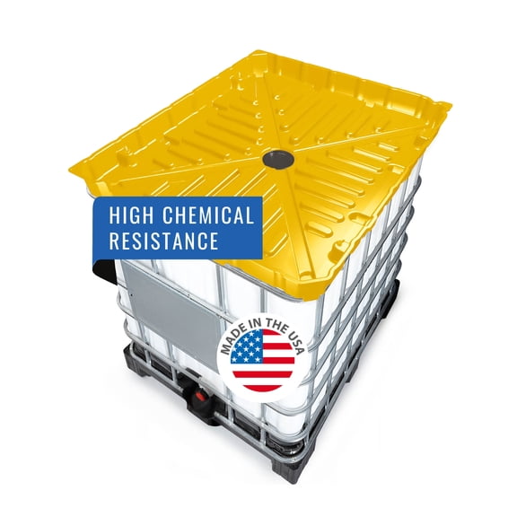 DENIOS IBC Tote Funnel - 49.5"x42"x5" | Extra Large Funnel | Wide Mouth for IBC Totes | Perfect for Fast, Spill-Free Liquid Transfer | Heavy-Duty Large | Yellow | Tote not Included