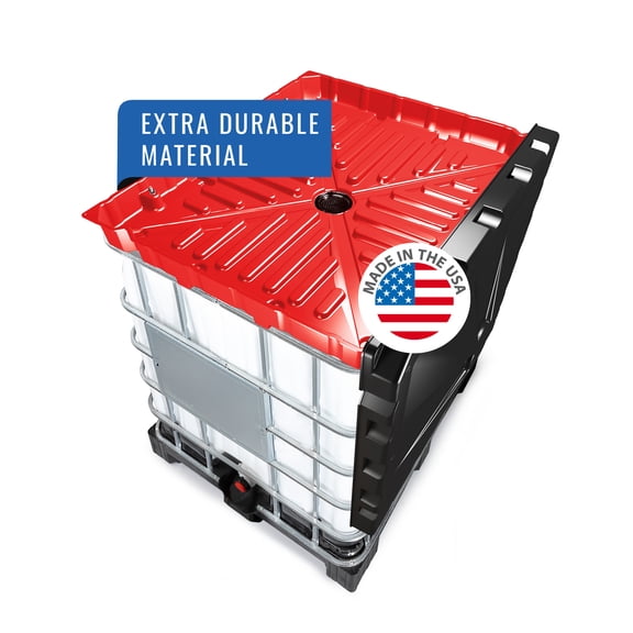 DENIOS IBC Tote Funnel Kit in Red | Extra Large Wide Mouth | 48.8"x40.6"x6.6" | | w/Cover, Metal Platform & Locks | Heavy Duty Funnel for Fast Liquid Transfer | Tote Not Included