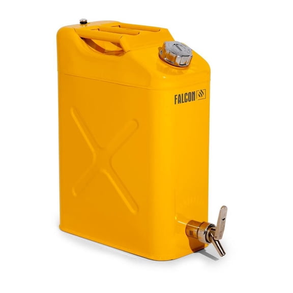 DENIOS Safety Canister - Dispensing Tap - Steel - Yellow - 20 Liter