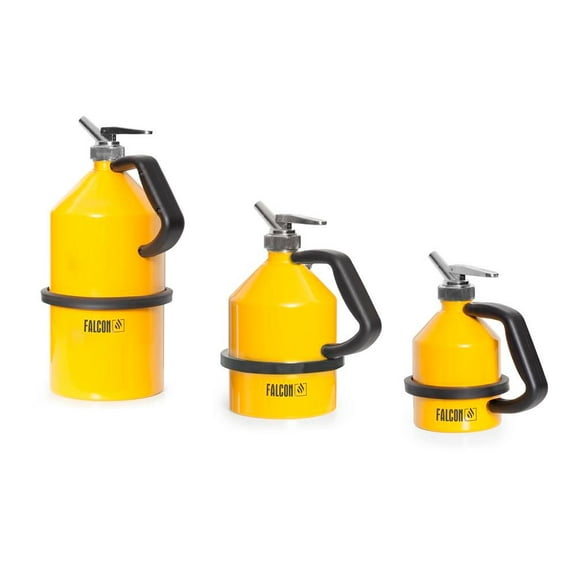 DENIOS Safety Jug - 5-Liter - Steel - Dosing Tap - Yellow - Flammable Liquids
