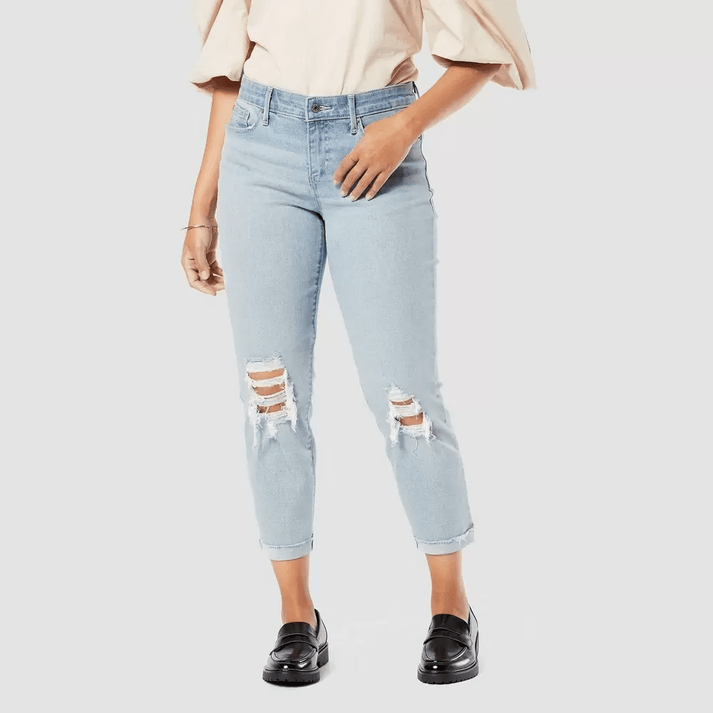 DENIZEN from Levi s Women s Mid Rise Slim Cropped Boyfriend Jeans Ollie 10