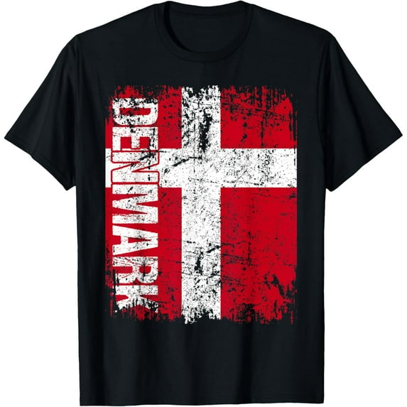 DENMARK Flag Vintage Distressed DENMARK T-Shirt mens t shirt,black,women,funny,misfits,men,journey,t-shirt