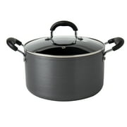 DENMARK TOOLS FOR COOKS 6 Quart Nonstick Hard Anodized Aluminum Dutch Oven Pot with Lid Set, Black