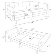 DENOSEN  Convertible Futon Sofa Bed with Adjustable Armrest/Backrest Blue