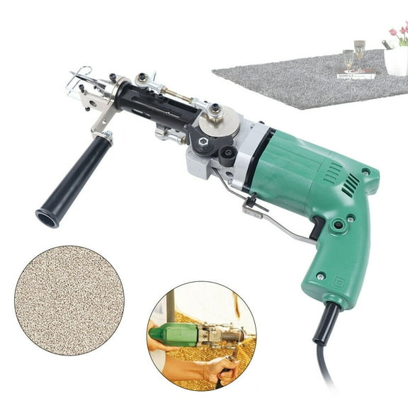 DENSET 2 in1 Electric Carpet Tufting Gun, 9-18mm Cut Pile/Loop Pile Weaving Flocking Machine Handheld Knitting Machine