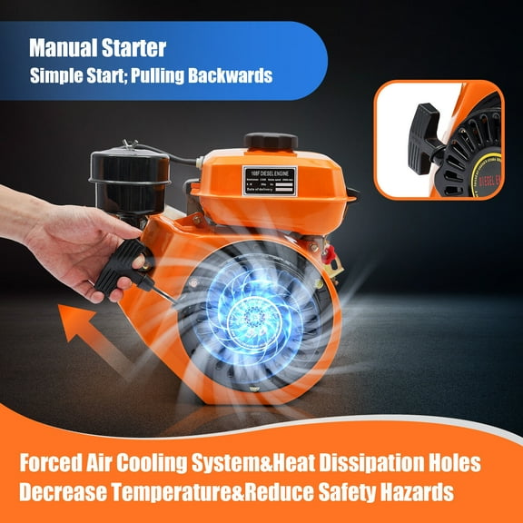 DENSET 3HP 196CC 2.2KW Vertical Engine Hand Recoil Start Single Cylinder Engine Motor