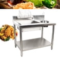 thumbnail image 1 of DENSET Breading Table Manual Station Chicken Fish Fried Worktop Prep Station Commercial, 1 of 15