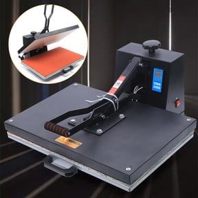 DENSET Clamshell Heat Press Machine LCD Display Flat plate 110V, Black, 28.3*18.9*16.5''