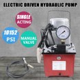 thumbnail image 1 of DENSET Electric Driven Hydraulic Pump 750W Single Acting Manual Valve 1.8M Oil Hose 10000 PSI 110V, 1 of 10