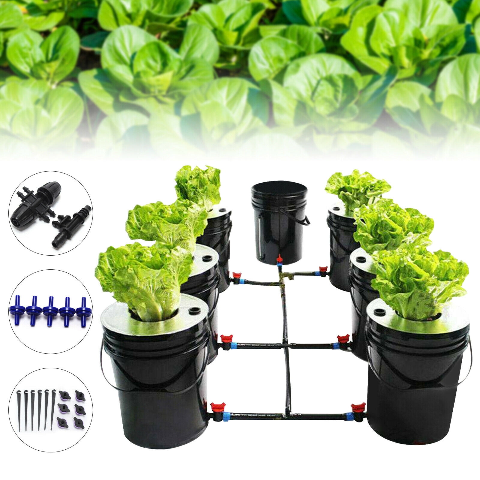 DENSET Hydroponics Grow System Kit 7 Buckets 5 Gallon Recirculating