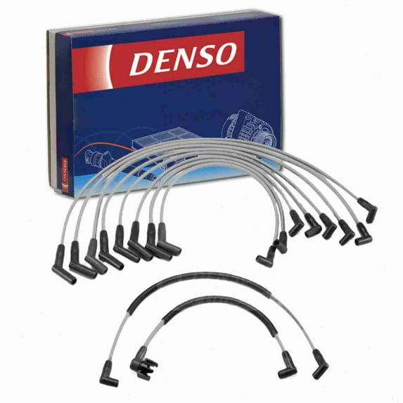 DENSO Spark Plug Wire Set compatible with Ford F-150 5.0L 5.8L V8 1981-1993