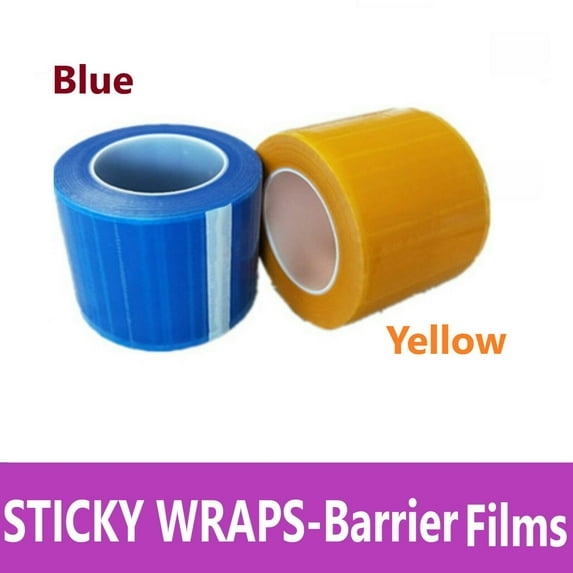 DENTAL STICKY WRAPS BARRIER FILM PERFORATED PLASTIC SHEETS, 4X6, ROLL Of 1200 Yellow