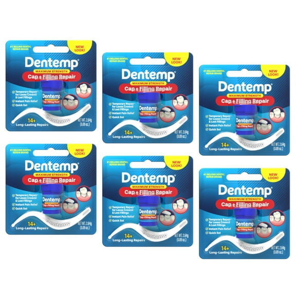 DENTEMP Maximum Strength Filling Material 2.2 g (Pack of 6)