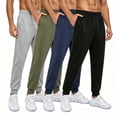 thumbnail image 1 of DENTOYOU 4-Pack Mens Sweatpants with Pockets Gym Joggers - Athletic Pants for Workout Casual black/Navy/Army Green/Heather Grey XXL, 1 of 7