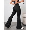 thumbnail image 1 of DENTOYOU Womens Crossover Yoga Pants High Waisted Flare Leggings Tummy Control Bootcut Workout Pants Casual Athletic Leggings Black L, 1 of 8