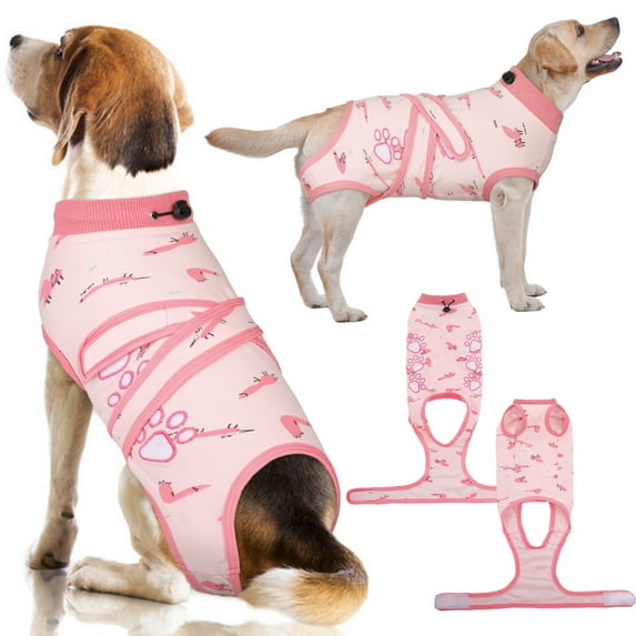 DENTRUN Dog Surgery Recovery Suit, Dog Onesie After Surgery Breathable Abdominal Wound Skin Diseases Protector, Cone Collar Alternative, Anti Licking Professional Surgical Recovery Costume