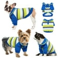 thumbnail image 1 of DENTRUN Fleece Dog Winter Coat, Striped Dog Sweatshirt Hoodie, Doggy Cold Weather Pullover Jacket, Thick Warm Pet Clothes for Small Medium Dogs, 1 of 7