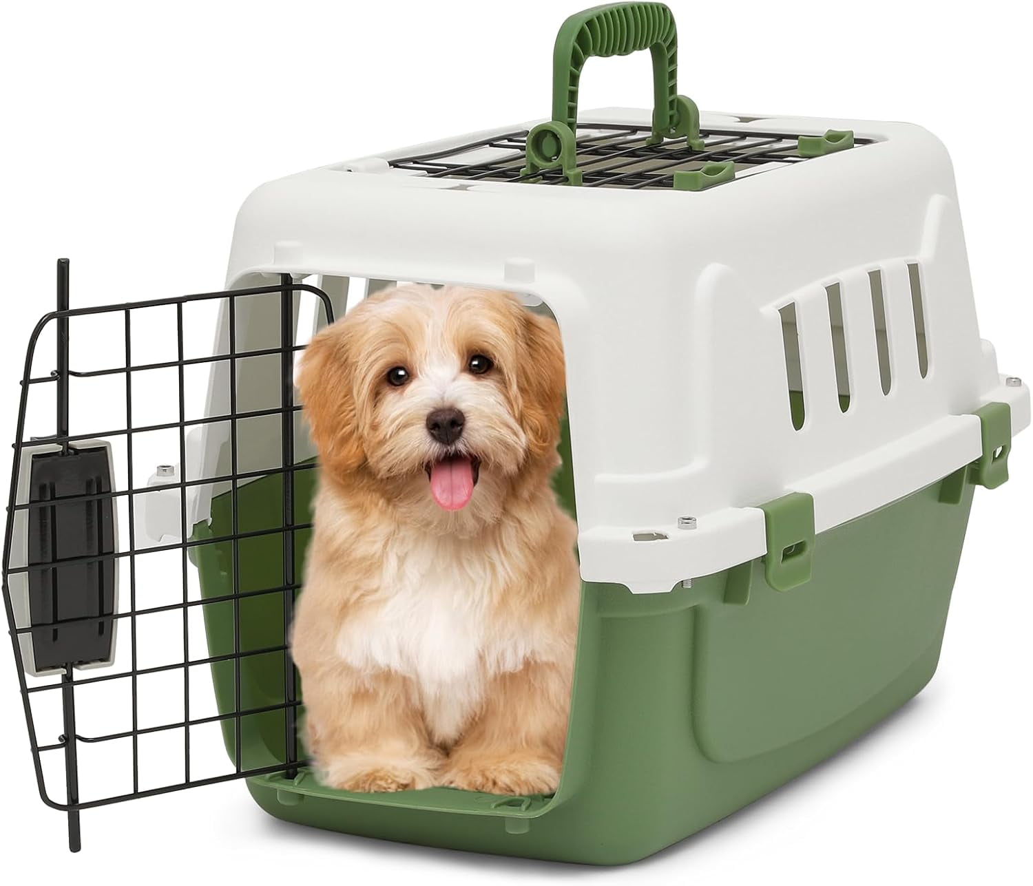 Small Dog Crate With Ventilation System Door For Traveling Reference: Denzus 22 Inch Dog Crate Plastic 2 Door Top Loading