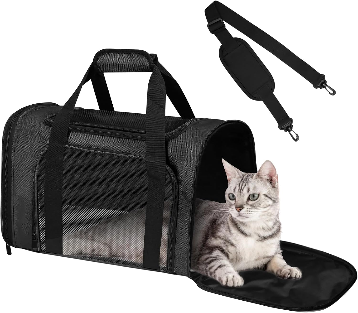 Image showcasing DENZUS Airline Approved Pet Carrier for Cats & Small Dogs – Soft Sided ...