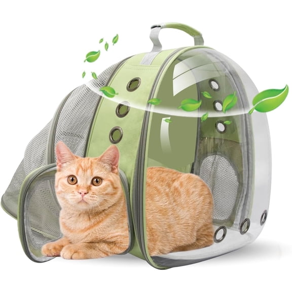 DENZUS Bubble Expandable & Foldable Cat Backpack Carrier, Breathable Pet Backpack for Large Cats, Designed for Hiking, Travelling, Camping