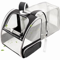 DENZUS Pet Backpack, Expandable Travel Carrier for Medium Cats and Small Dogs up to 17 lbs, Breathable Collapsible Bag for Hiking – Black