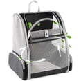 thumbnail image 1 of DENZUS Pet Backpack Carrier for Small Pets, Ventilated Mesh, Safety Buckle, Expandable & Collapsible Design (Black), 1 of 10