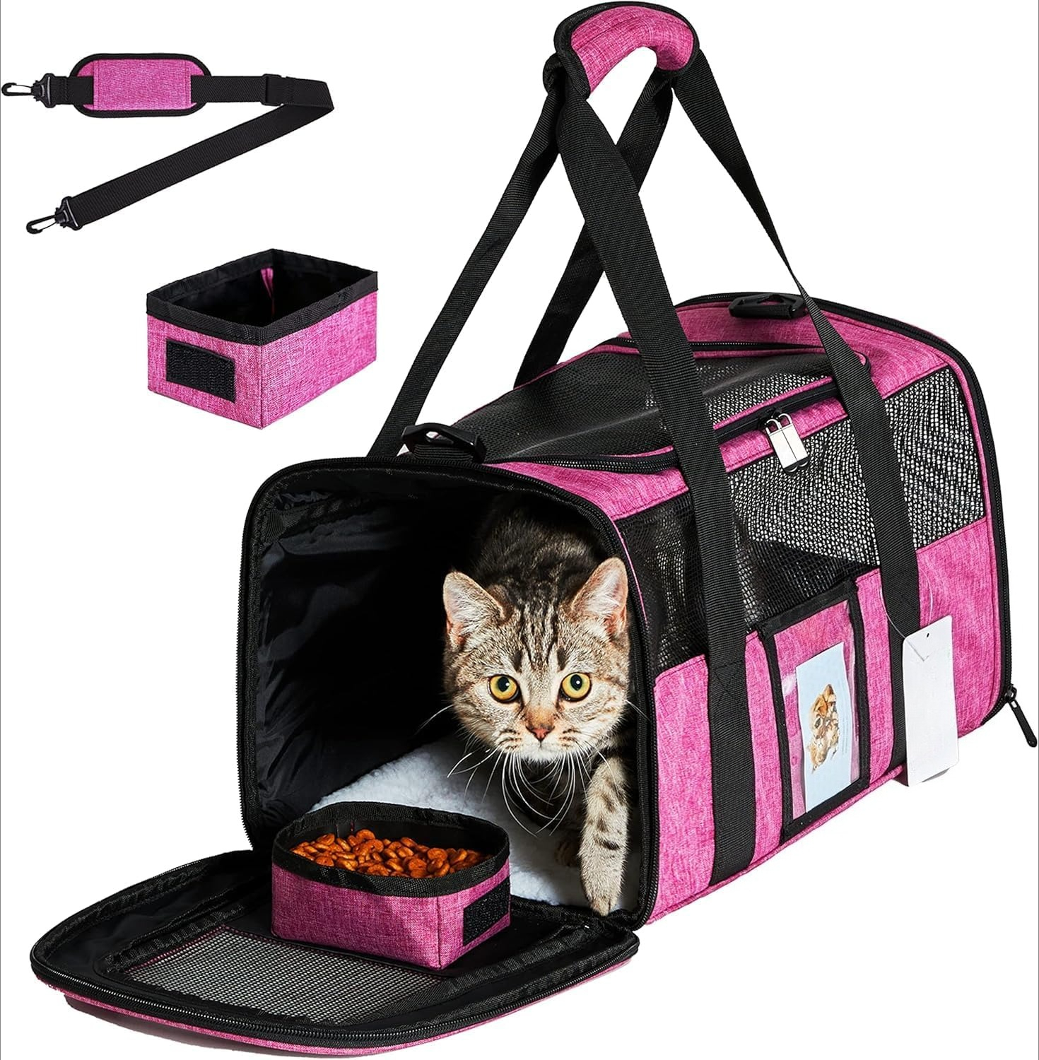 DENZUS Soft Sided Cat Carrier for Small Cats Puppies up to 15 Lbs ...