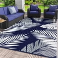 thumbnail image 1 of DEORAB 10'x14' Outdoor Rugs Patio Waterproof Outside Mat Reversible Plastic Camping Carpet,Navy blue & White, 1 of 9