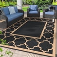 thumbnail image 1 of DEORAB 10'x14' Outdoor Rugs Waterproof Reversible Plastic Straw Patio Outside Carpet Camping RV Mat,Black & Brown, 1 of 5