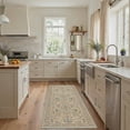 thumbnail image 1 of DEORAB 2.5x10 Runner Rugs Floral Vines Pattern Dusty Beige Low Pile Lightweight Machine Washable Non Slip Rug for Hallway, Laundry Room, Bedroom, Bathroom, 1 of 6