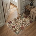 thumbnail image 1 of DEORAB 2x3 Area Rugs Floral Beige Low Pile Lightweight Machine Washable Non Slip Indoor Doormat for Kitchen, Front Door, Entryway, Hallway, Bathroom, 1 of 6