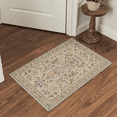 thumbnail image 1 of DEORAB 2x3 Area Rugs Floral Vines Print Pattern Dusty Beige Low Pile Lightweight Machine Washable Non Slip Rug for Entryway, Front Door, Bathroom, 1 of 6