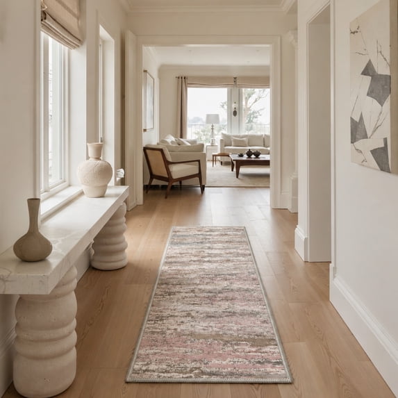 DEORAB 2x7 Area Rugs for Living Room, Low Pile Soft Machine Washable Rugs, Non Slip Rug for Bedroom, Lightweight Indoor Runner with Print Pattern for Hallway, Entryway, Kitchen