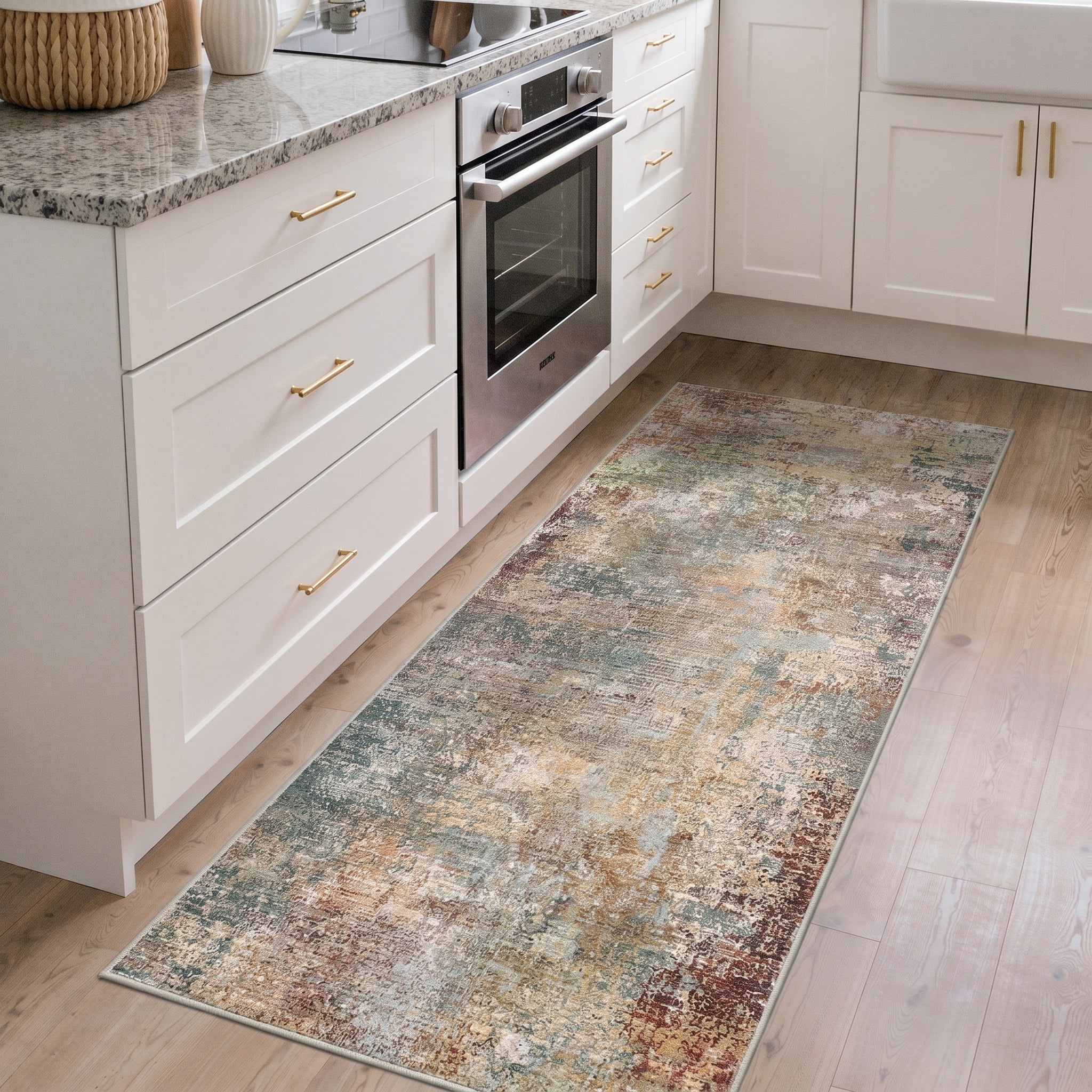 DEORAB, Runner Rugs, Low Pile 2'x7' Red, Machine Washable Rug - Walmart.com