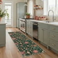 thumbnail image 1 of DEORAB 2x7 Runner Rugs Vintage Floral Deep Emerald Low Pile Machine Washable Non Slip Rug for Hallway, Kitchen, Entryway, 1 of 6
