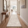 thumbnail image 1 of DEORAB 2x8 FT Washable Low Pile Runner Rug, Beige Modern Abstract Carpet with Non-Slip Backing for Hallway Kitchen Entryway, Linen Echo, 1 of 8