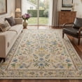 thumbnail image 1 of DEORAB 5x7 Area Rugs Floral Vines Dusty Beige Low Pile Lightweight Machine Washable Non Slip Rug for Living Room, Bedroom, 1 of 6